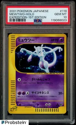 2001 Pokemon Japanese Expedition 1st Edition #118 Mewtwo Holo PSA 10 GEM MINT - Image 1