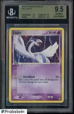 2005 Pokemon Ex Unseen Forces #29 Lugia Holo R BGS 9.5 GEM MINT - Image 1