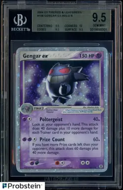 2004 Pokemon Ex Firered & Leafgreen #108 Gengar Ex Holo R BGS 9.5 Swirls - Image 1