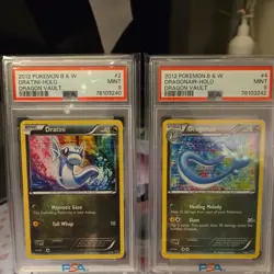 Pokemon PSA 9 - DRATINI & DRAGONAIR Black & White - DRAGON VAULT 2/20 & 4/20 - Image 1