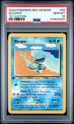 2000 POKEMON NEO GENESIS 1ST ED #82 WOOPER PSA 10 - Image 1