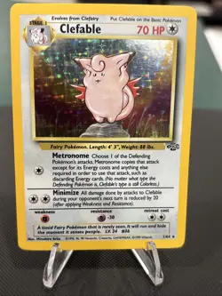 Pokemon TCG Clefable Jungle 1/64 Holo Unlimited Holo Rare - Image 1