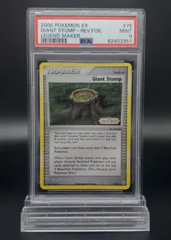 PSA 9 MINT Pokemon 2006 Ex Legend Maker Giant Stump Rev Reverse Holo Foil #75 - Image 1