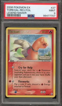 Pokemon Torkoal EX Legend Maker Reverse Holo Rare #27 PSA 9 Mint - Image 1
