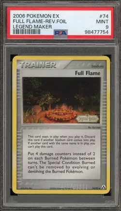 Pokemon Full Flame EX Legend Maker Reverse Holo #74 PSA 9 Mint - Image 1