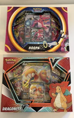 Pokemon Dragonite V & Hoopa V Collection Boxes - New Factory Sealed - Image 1