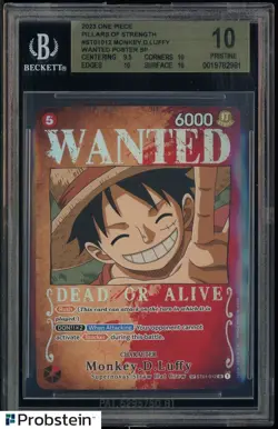 2023 One Piece Pillars of Strength Wanted Poster Monkey D Luffy BGS 10 PRISTINE - Image 1