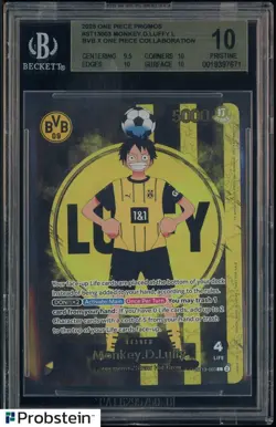 2025 ONE PIECE PROMOS BVB X ONE PIECE MATCH DAY 2025 #003 MONKEY D. LUFFY BGS 10 - Image 1