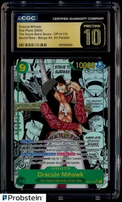 2026 One Piece OP14-EB04 En Manga ALT Art #119 Dracule Mihawk CGC 10 PRISTINE - Image 1
