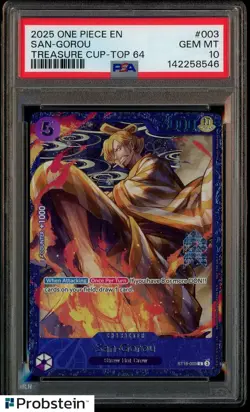 2025 One Piece EN Treasure Cup Top 64 #003 San-Gorou PSA 10 GEM MINT - Image 1