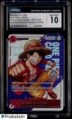 One Piece TCG Monkey D Luffy Treasure ST21-014 CGC 10 - Image 1