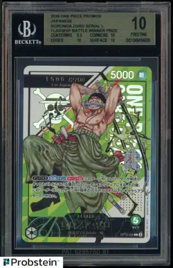 One Piece TCG Roronoa Zoro Serial Japan OP12-020 BGS 10 - Image 1