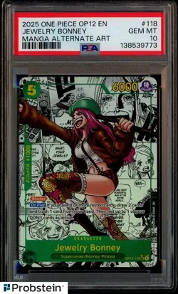 2025 One Piece OP-12 EN Manga Alternate Art #118 Jewelry Bonney PSA 10 GEM MINT - Image 1