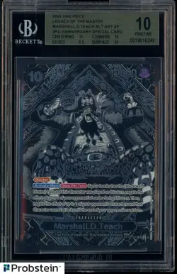 2025 One Piece OP12 English 3rd Anniversary Silver #093 Marshall D. Teach BGS 10 - Image 1