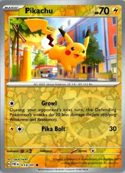 Pikachu - (Reverse Cosmos Holo) - 018/091 - Miscellaneous Cards & Products - Pr - Image 1