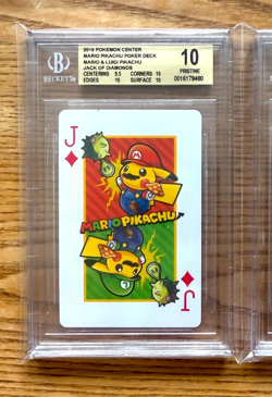 BGS 10 Mario Pikachu Playing Cards Pokemon Center 2016 Jack Queen King PSA - Image 3