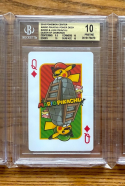 BGS 10 Mario Pikachu Playing Cards Pokemon Center 2016 Jack Queen King PSA - Image 5