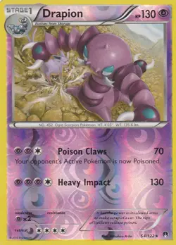 Drapion 54/122 X&Y Breakpoint Pokemon TCG Card Reverse Holo - Image 1