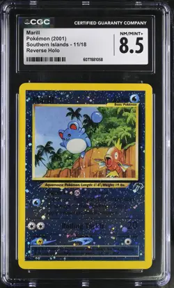 CGC 8.5 Marill 2001 Southern Islands 11/18 Reverse Holo Pokemon Card - Image 1