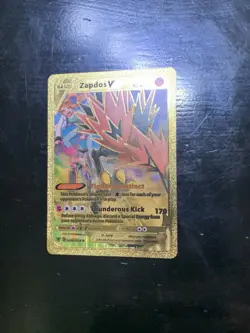 Set of 3 Zapdos V,GX Gold Accents+Moltres&Zapdos&Articuno Gold Foil Fan Art Card - Image 5