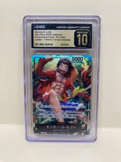 CGC PRISTINE 10 Monkey.D.Luffy ST13-003 7-Eleven Leader Card Promo Japanese - Image 1
