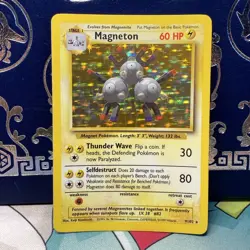 Pokemon 1999 Magneton Base Set 9/102 Vintage Holo LP + - Image 1