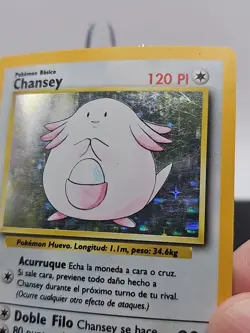 Pokemon TCG Chansey, Base Set Holo Rare 3/102 Vintage WOTC - Image 3