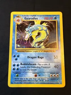 1999 Pokemon Gyarados 6/102 Holo Rare Base Set WOTC Vintage Holographic LP - Image 1