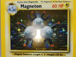 Pokemon Magneton 9/102 Base Set Unlimited Holo Rare LP sc - Image 2