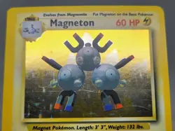 Pokemon Magneton 9/102 Base Set Unlimited Holo Rare LP sc - Image 3