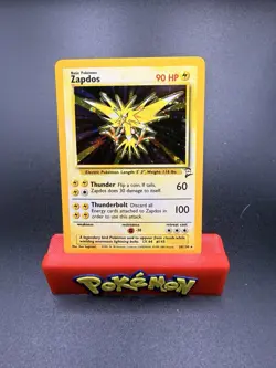 Pokemon TCG Zapdos Base Set 2 20/130 Holo Unlimited Holo Rare NM Swirl - Image 1