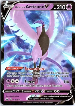 Galarian Articuno V Ultra Rare SWSH06: Chilling Reign 058/198 NM Pokemon - Image 1