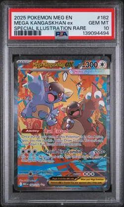 2025 POKEMON MEG EN-MEGA EVOLUTION #182 MEGA KANGASKHAN EX PSA 10 GEM MINT - Image 1