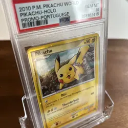 Pokemon Pikachu World Coll. PORTUGUESE Holo Promo PSA 10 Gem Mint - Image 2