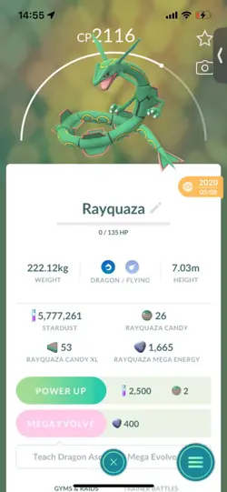 Pokemon Go Legendary Rayquaza ( Normal ) ( Reduced) - Image 1