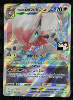 Pokemon TCG Hisuian Zoroark VSTAR 147/196 Prize Pack Series 3 / 4 Stamped Promo - Image 1