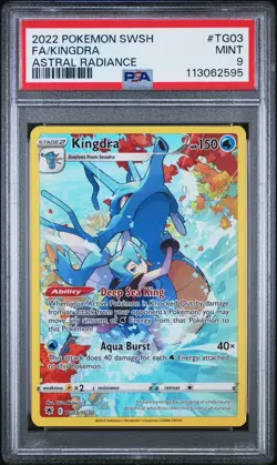 2022 POKEMON SWORD & SHIELD ASTRAL RADIANCE #TG03 FULL ART/KINGDRA PSA 9 - Image 1