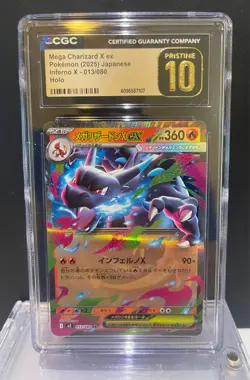 2025 Mega Charizard X EX 013/080 CGC 10 Pristine Holo Inferno X Pokemon Japanese - Image 1