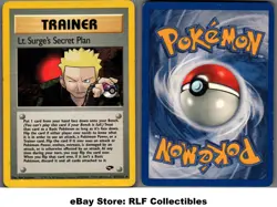 2000 Pokemon, Gym Challenge, #107/132 Lt. Surge's Secret Plan, Rare (b) - Image 1
