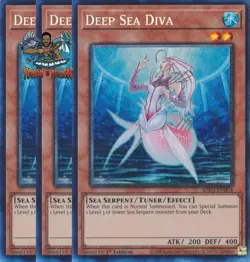 Yugioh! 3x Deep Sea Diva RA03-EN004 Collector's Rare 1st Ed NM - Image 1