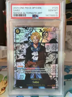 2025 One Piece Carrying On Will Sabo Secret Rare Manga Alt Art #OP13-120 PSA 10 - Image 1