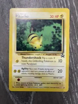 Pikachu 27 Black Star Promo Pokemon Card EXC - Image 1
