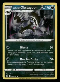 Galarian Obstagoon (Cosmos Holo) Holo Rare Miscellaneous Cards & Products 161/26 - Image 1