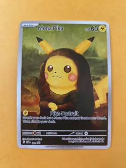 Pokemon Pikachu Mona Pika Van Gogh Black Star Promo Fan Art Custom Card - Image 1