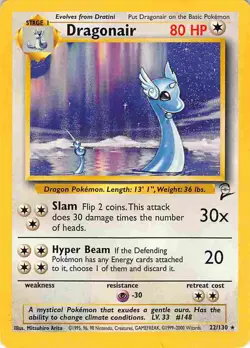Dragonair 22/130 Rare Base Set 2 Pokemon MP - Image 1