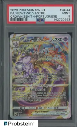 2023 Pokemon SWSH Crown Zenith Portuguese #GG44 FA Mewtwo Vastro PSA 9 - Image 1