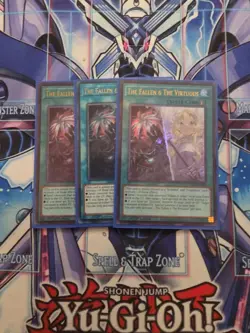 Yu-Gi-Oh! 3x The Fallen & The Virtuous Playset CH01-EN019 Secret Rare 1st Ed NM - Image 1