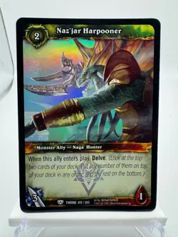 World of Warcraft TCG Foil Promo Throne of the Tides Naz'jar Harpooner - Image 1