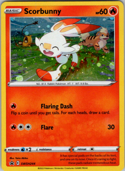 Scorbunny - (Cosmos Holo) - SWSH244 - SWSH: Sword & Shield Promo Cards - Promo - - Image 1