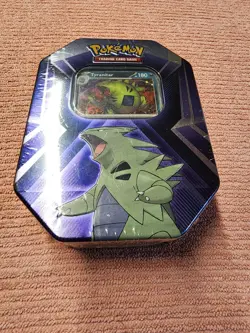 Pokemon TCG Triple Whammy Tin Tyranitar Sealed w/ Promo Cards & Booster Packs - Image 2